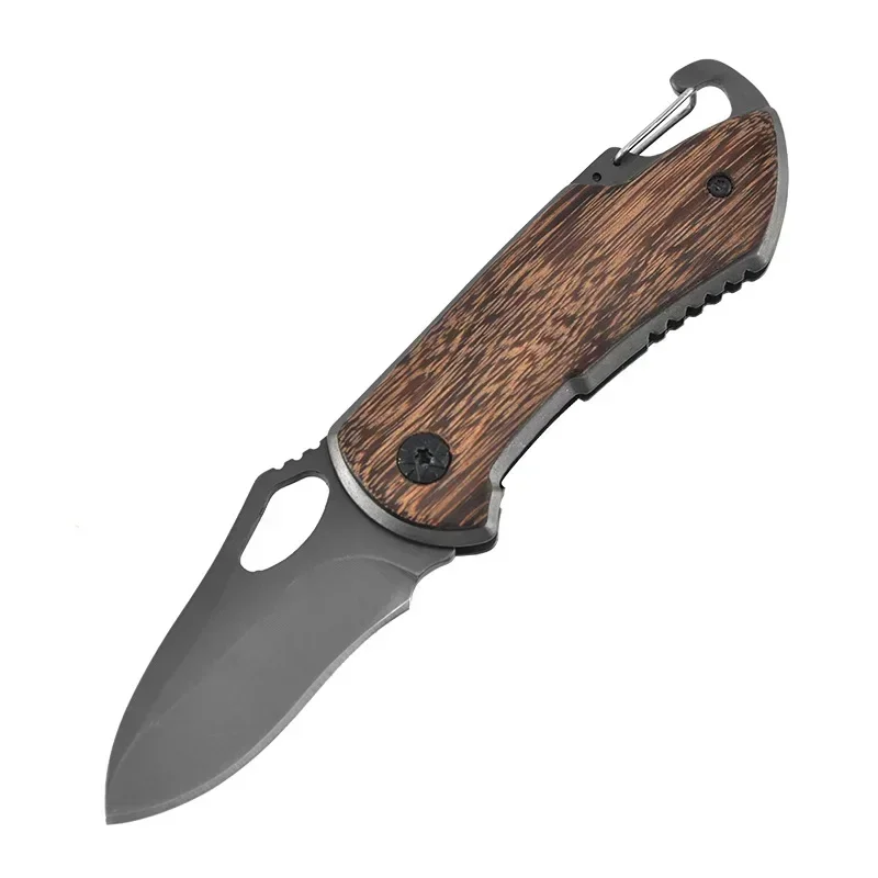 Outdoors Steel Folding Hunting Knife for Men Military Tactical Knives Camping Knife for Hunting and Fishing Leather Sheath