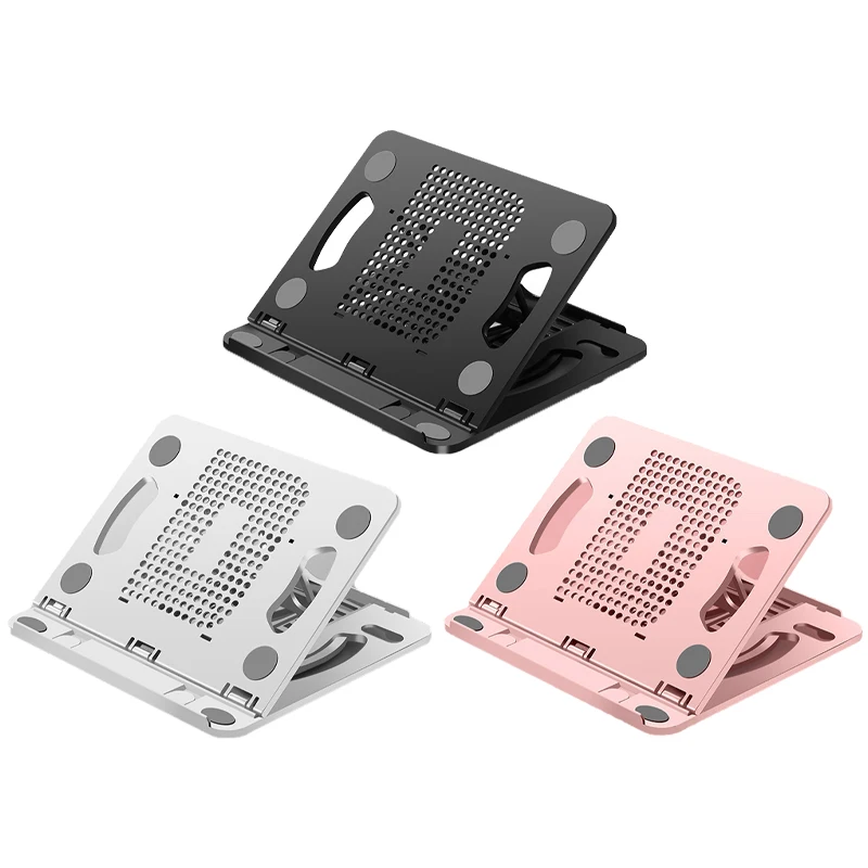 Laptop Table Holder Laptop Holder Silicone PP and ABS Foldable 8 Gears Adjustable Portable Laptop Cooling Stand for Home Working