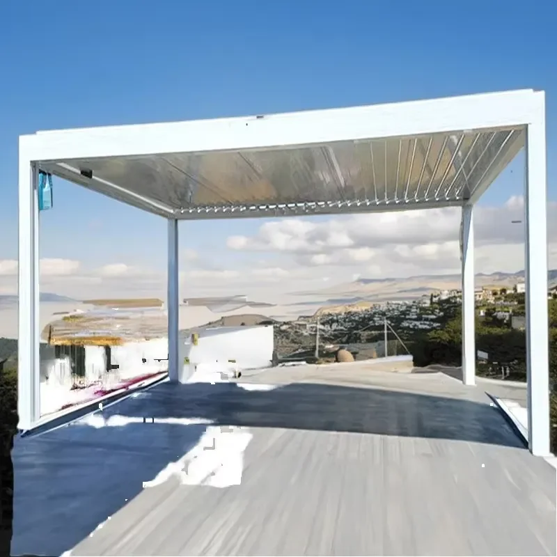 Best Seller Outdoor Electric Waterproof Arches 10x20 Remote Control Rainproof Bioclimatic Louvered Aluminum Pergola for