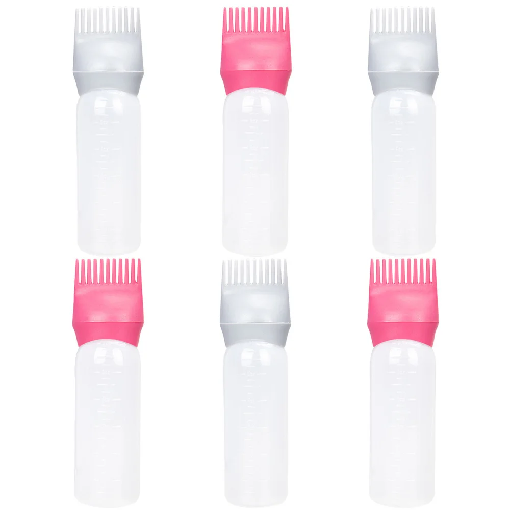 

6Pcs Root Bottle for Hair Dyeing with Comb and Scale Precision Applicator for Schools Salons Home Use