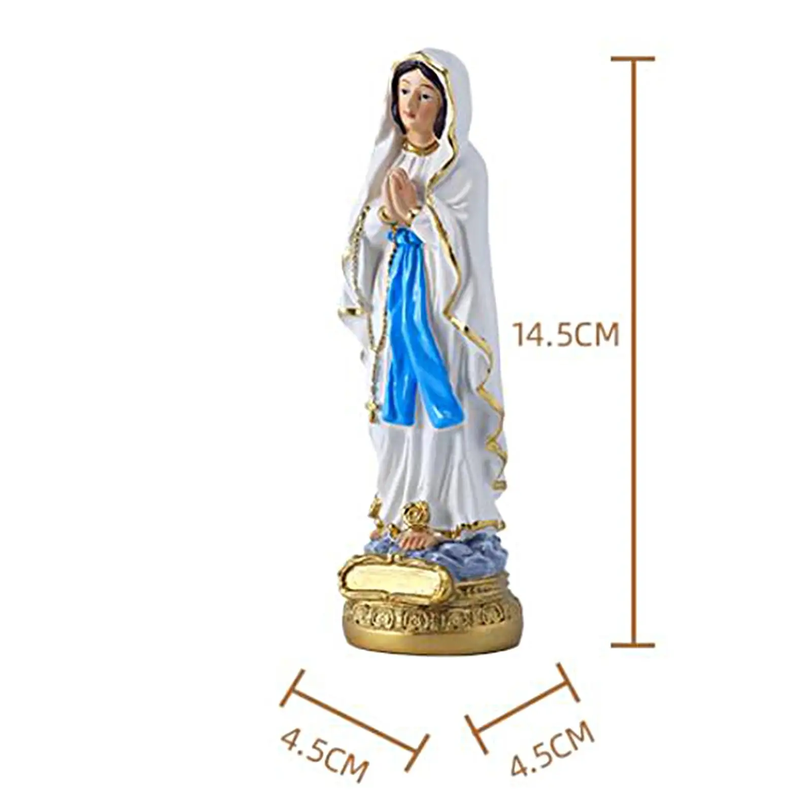 Religious Guadalupe Style Mary Statue Resin Figurine Home Altar Decor Catholic Desktop Sculpture Vintage Female Saint Ornament