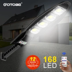 Lampe solaire d'extérieur super lumineuse à LED, lampadaires étanches IP65, détecteur de mouvement, applique murale de jardin et de cour, 126/168 mAh, 42, 84, 3000