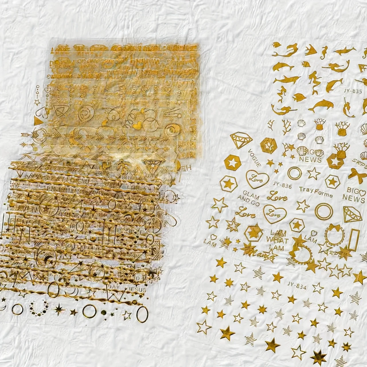 6 pegatinas holográficas navideñas de estilo aleatorio, decoraciones de plástico autoadhesivas con pegatinas navideñas doradas y brillantes