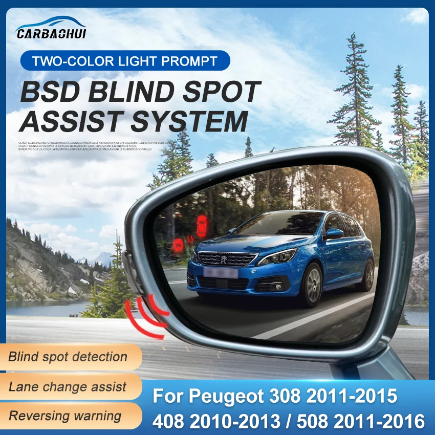 Car Mirror Blind Spot Detection System BSD BSA BSM Parking Sensor Lane Change Assist For Peugeot 308 508 2011-2016 408 2010-2013