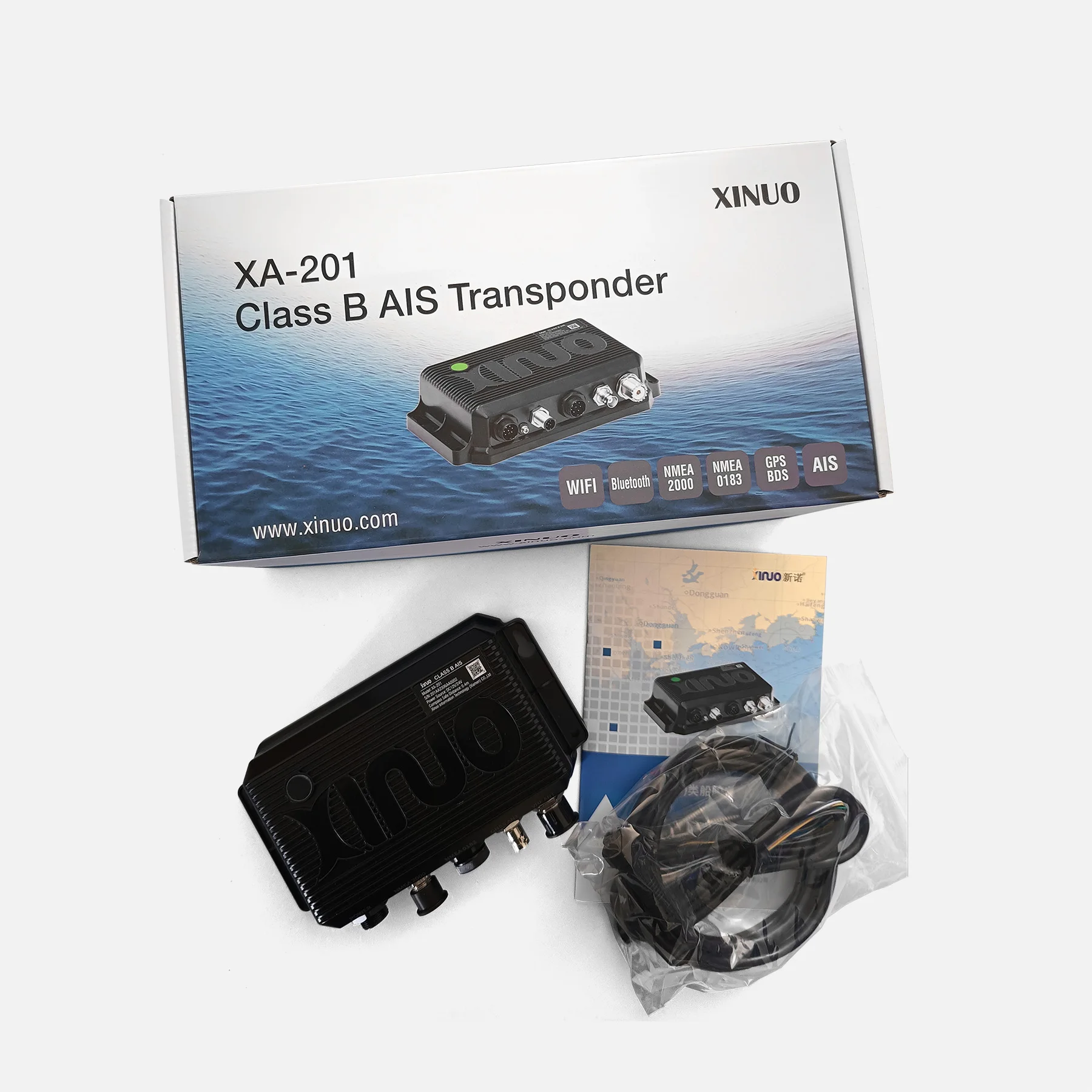 Xinuo XA-201 sistema de identificação automática marinha marinha ais classe b transponder transdutor embutido wifi por telefone app