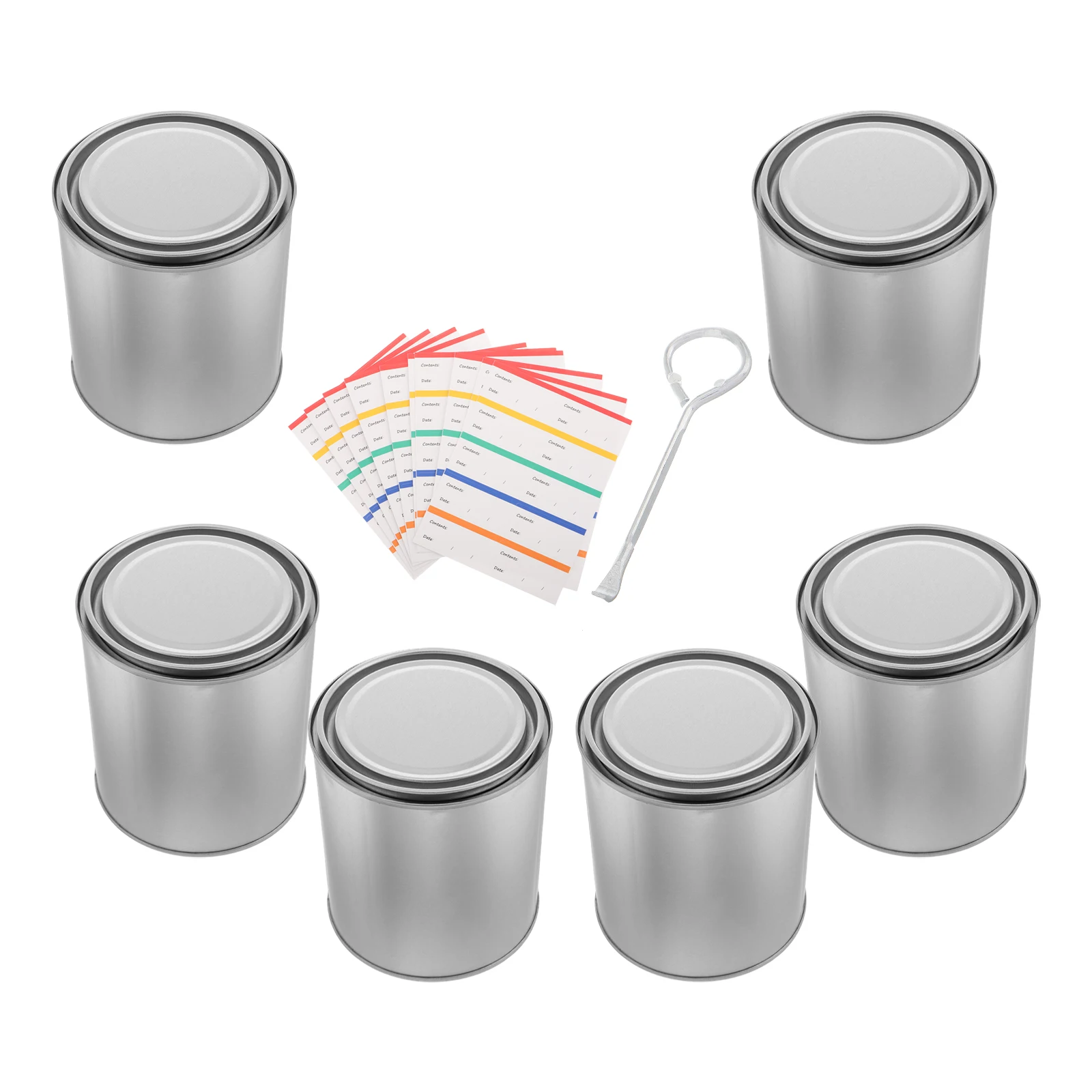 

6pcs Empty Paint Cans Metal Containers Craft Buckets Tinplate Storage Tins Lightweight Stackable Leakproof Ideal for