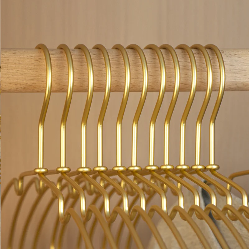 10 шт. металлические вешалки для одежды, противоскользящая бесследная юбка, сушилка для платья, вешалки для хранения из алюминиевого сплава, органайзер для гардероба