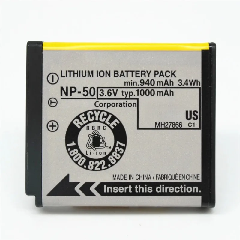 Baterai Kamera NP-50 untuk FUJIFILM FinePix F50FD F60FD F70EXR F75EXR F80EXR F85EXR F100FD F200EXR F300EXR F305EXR 3DW3 F605 F505
