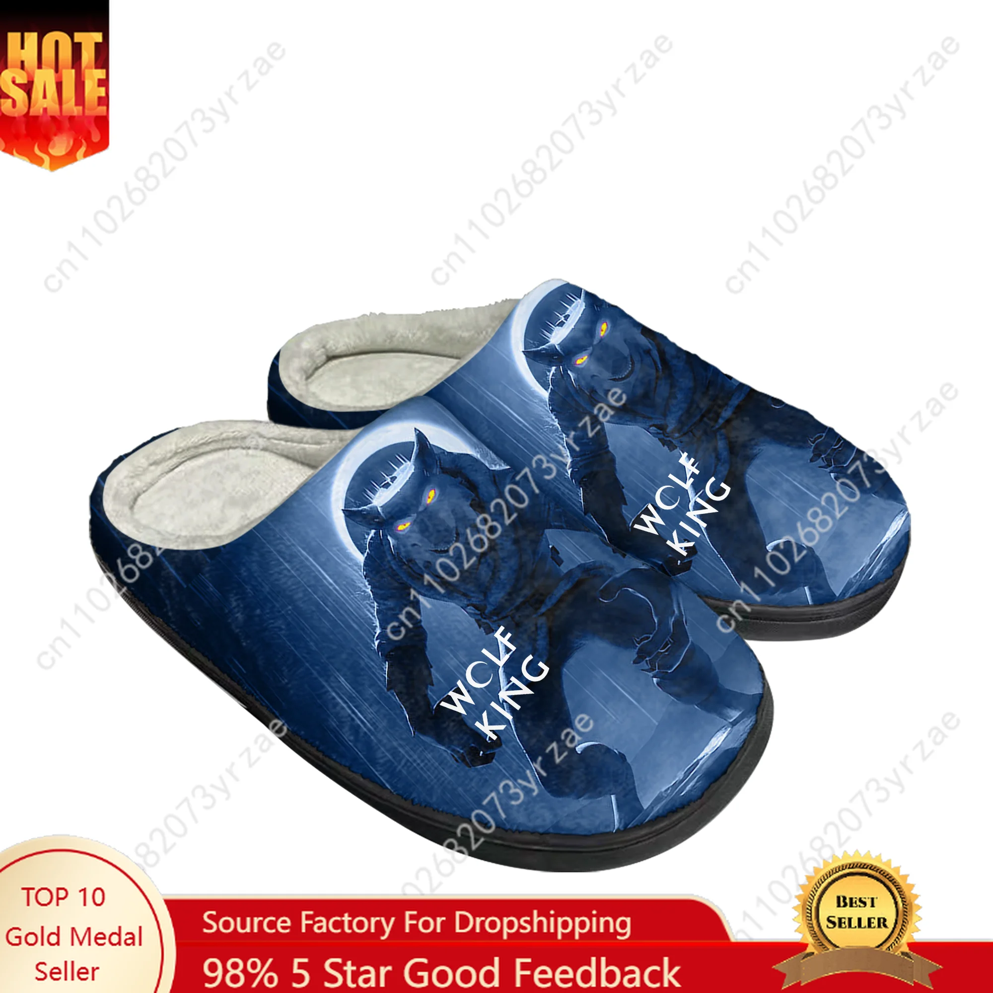 

Wolf King Cotton Shoe Family Slipper Men Women Teenagers High Quality Plush Indoor Fashion Casual Warm Shoes Customize Slipper