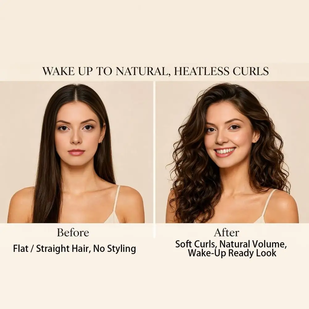 No Heat Hair Curler Overnight Curls Tool No Heat Hair Curling Headband with Adjustable Drawstring Women’s Overnight for Long