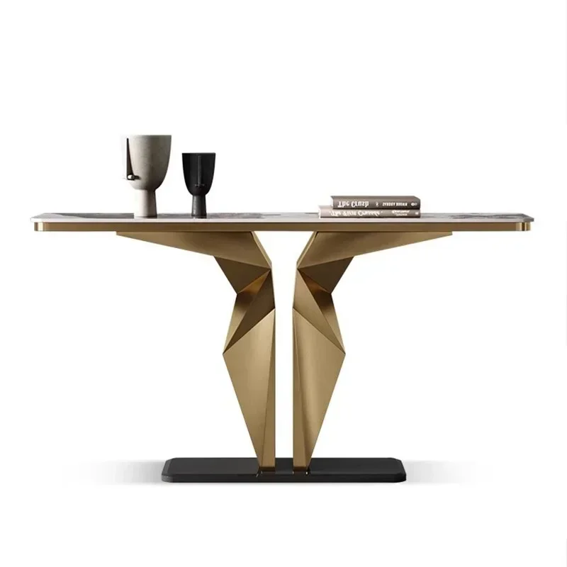Italian rock slab entrance table cabinet creative light luxury entrance entrance platform entry decoration against