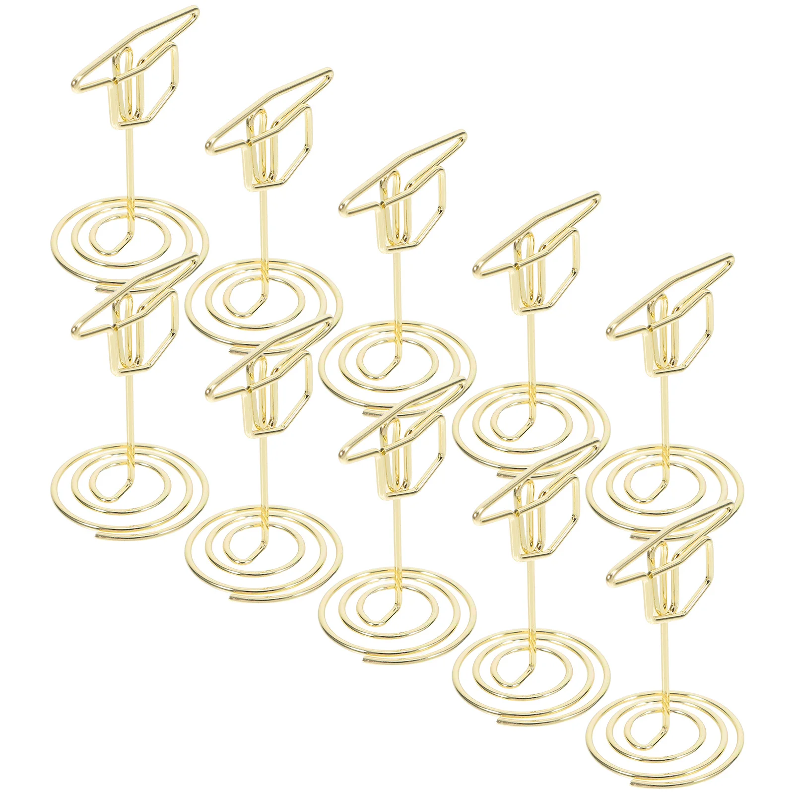 

25Pcs Multifunctional Graduation Cap Card Holders Elegant Gold Desk Business Card Display Photo Clips Mini Menu Stands