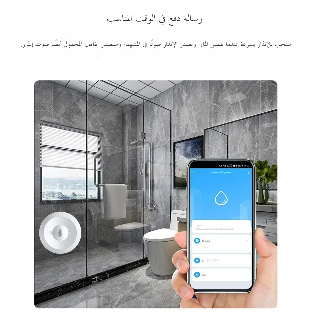 Zigbee Water Sensor Flood Leak Detector App Remote Monitoring for Kitchen/Bathroom Support Home Assistant Zigbee2mqtt