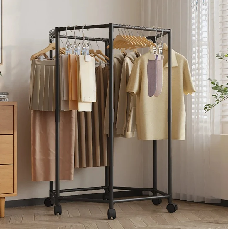 

Шестиугольная вращающаяся вешалка для одежды, 1 шт., 360 градусов ° Система роликовых шкивов, многофункциональный металлический органайзер для сушки для хранения на балконе в спальне