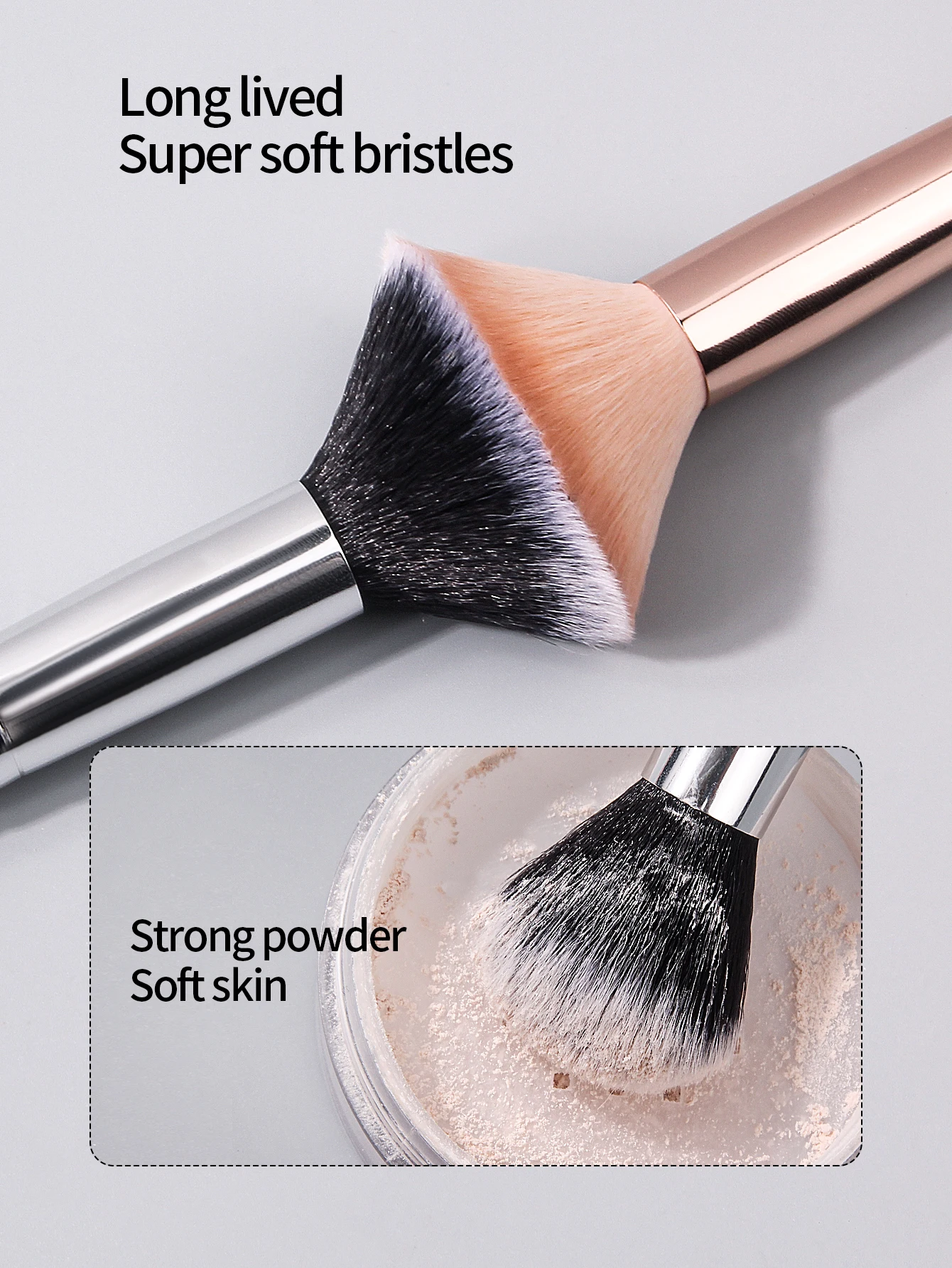 2PCS soft blush brush, loose brush, contouring brush, non-irritating to the face, portable makeup brush tool for beginners