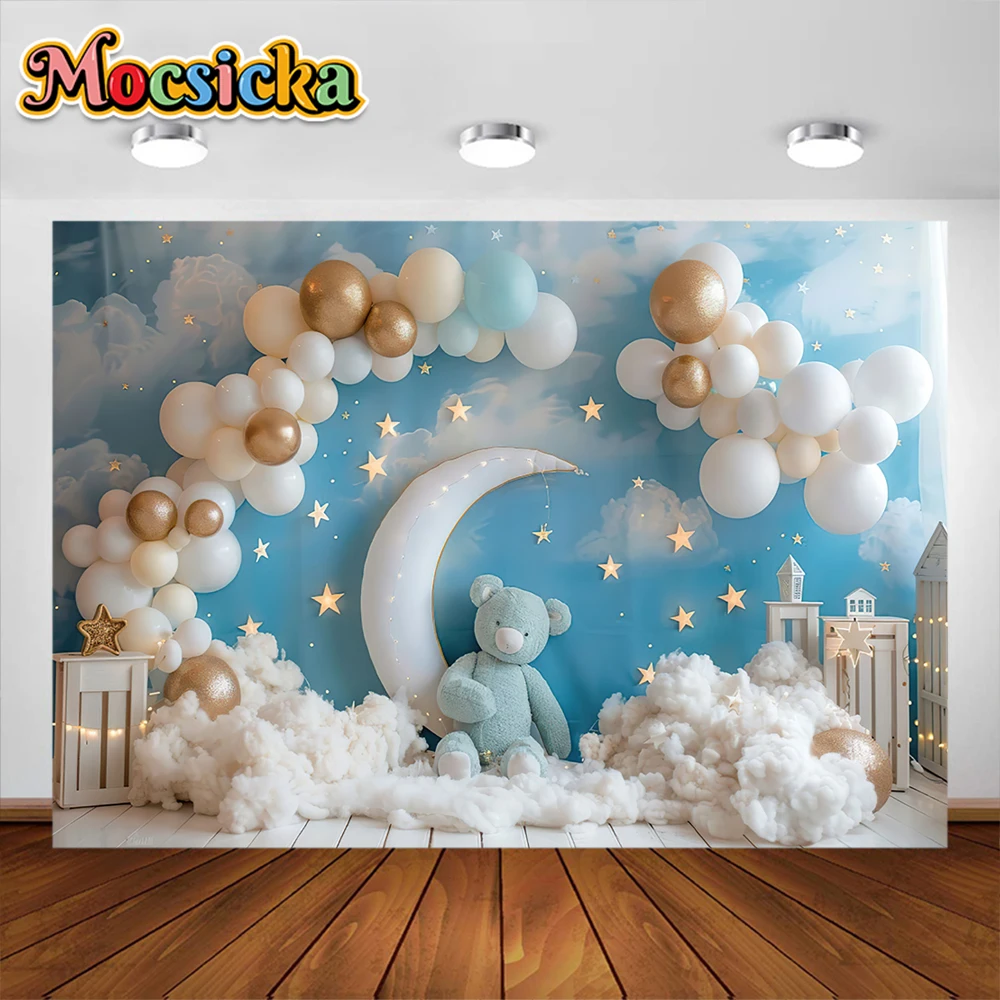 Fondo de fotografía para fiesta de primer cumpleaños de recién nacido, globo colorido para niño y niña, decoración para primer cumpleaños, estudio de fondo para Baby Shower