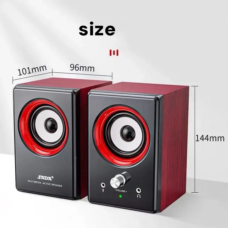 مضخم صوت سلكي خشبي HIFI مكبرات صوت بخاصية البلوتوث قناة 2.0 المسرح المنزلي USB Tybe-C للتلفزيون/الكمبيوتر Boombox مركز الموسيقى #2