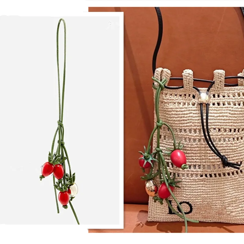 

Bag Charm Exquisite Fruit Tomato String Pendant For Woman All-match Cute Backpack Pendant Bag Accessories