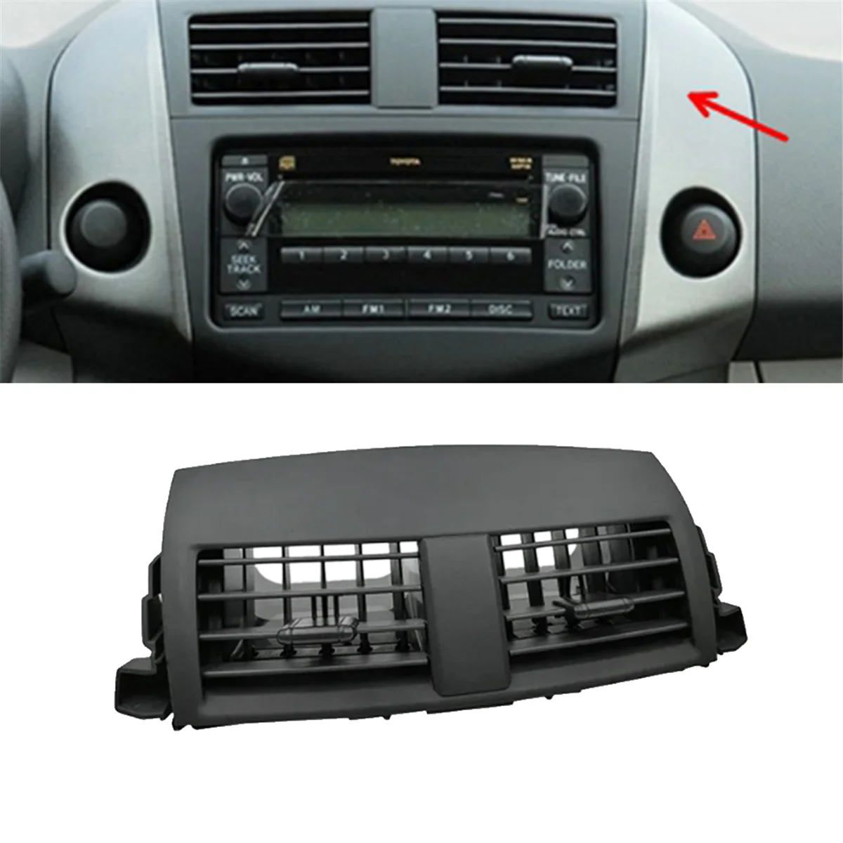 Car Center Dash Panel Trim A/C Air Outlet Grilles Assy for Toyota RAV4 2008-2012 Car Accessories