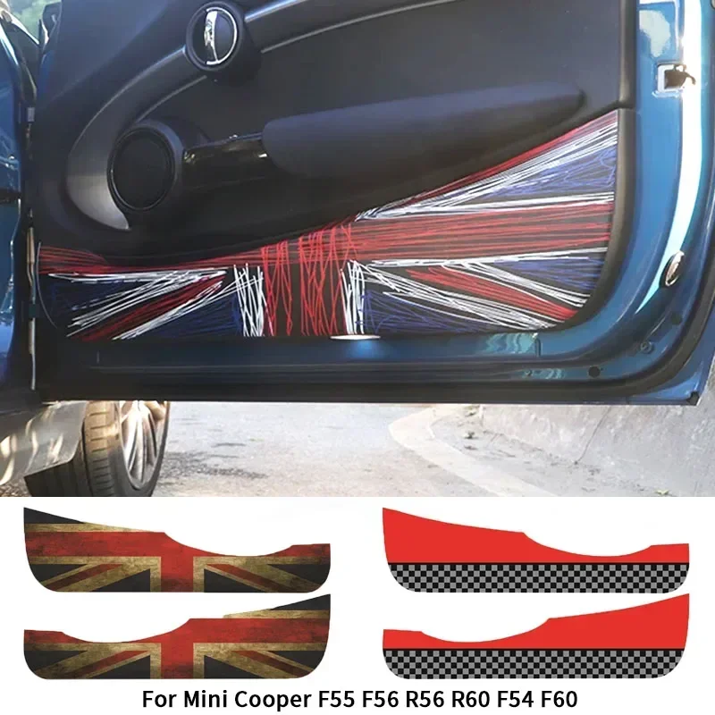 

Защитная пленка для внутренней дверной панели автомобиля, кожаная наклейка для Mini Cooper F55 F56 R56 R60 F54 F60, аксессуары для салона автомобиля