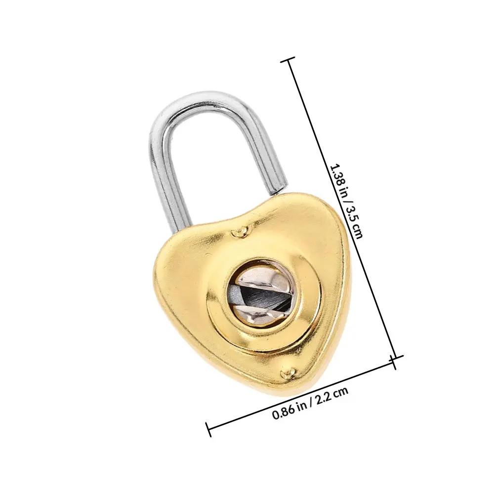 6Sets Mini Heart Decorative Padlock Cute Zinc Alloy Jewelry Lock Small Shape for Diary Luggage Backpack Security