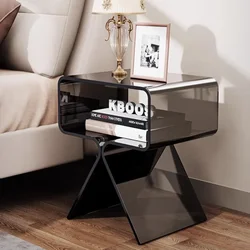 Transparent Acrylic Coffee Table Light Luxury Living Room Household Sofa Side Table Simple Bedroom Storage Cabinet Bedside Table