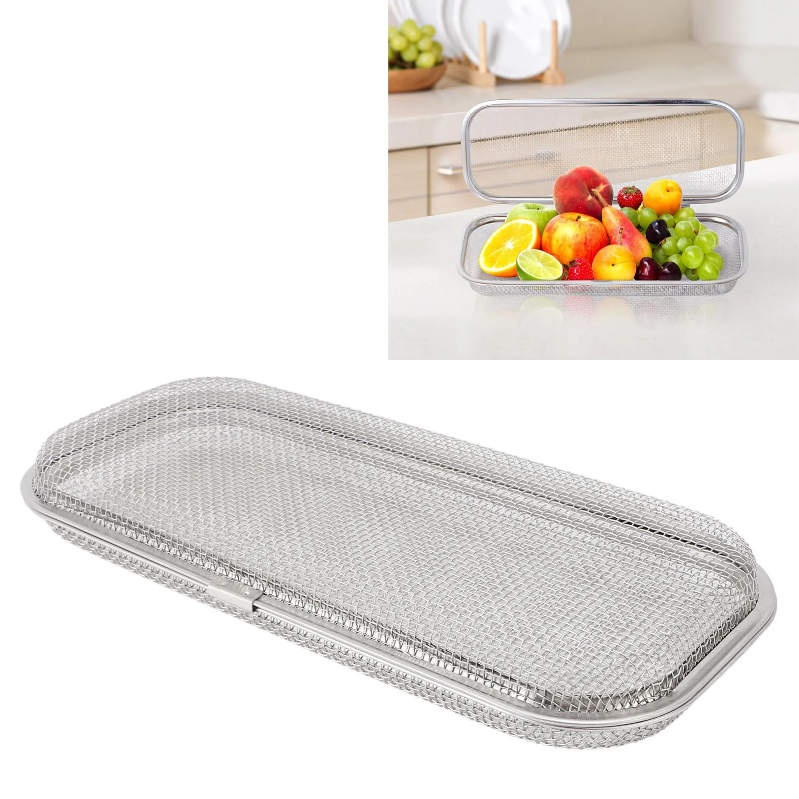 Dishwasher Utensil Basket Mesh Drain Safe 304 Stainless Steel Thorough Cleaning Dishwasher Silverware Basket for Small Items