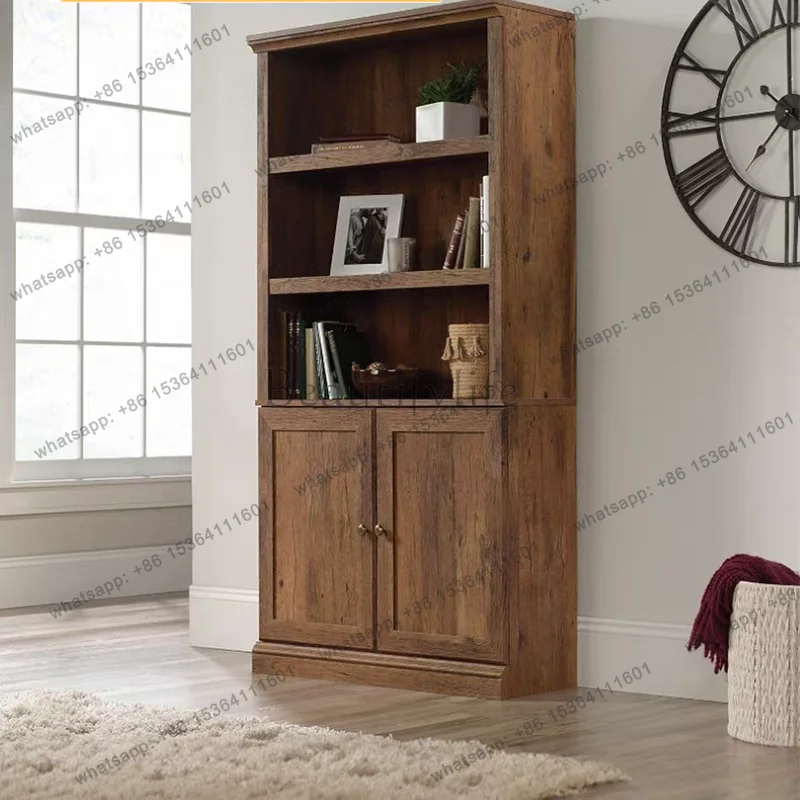 PG American simple solid wood open bookcase storage living room study home designer