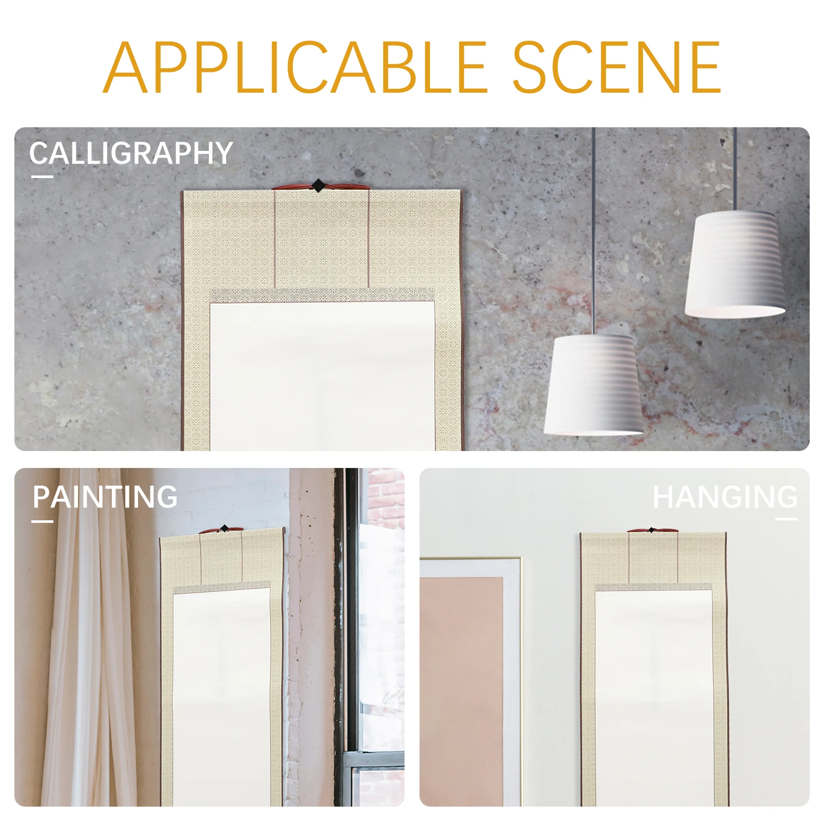 

2pcs Blank Hanging Scroll Paper For Chinese Calligraphy Painting, Multi-Function Rice Paper Art Wall Scroll, Drawing Scrolls,