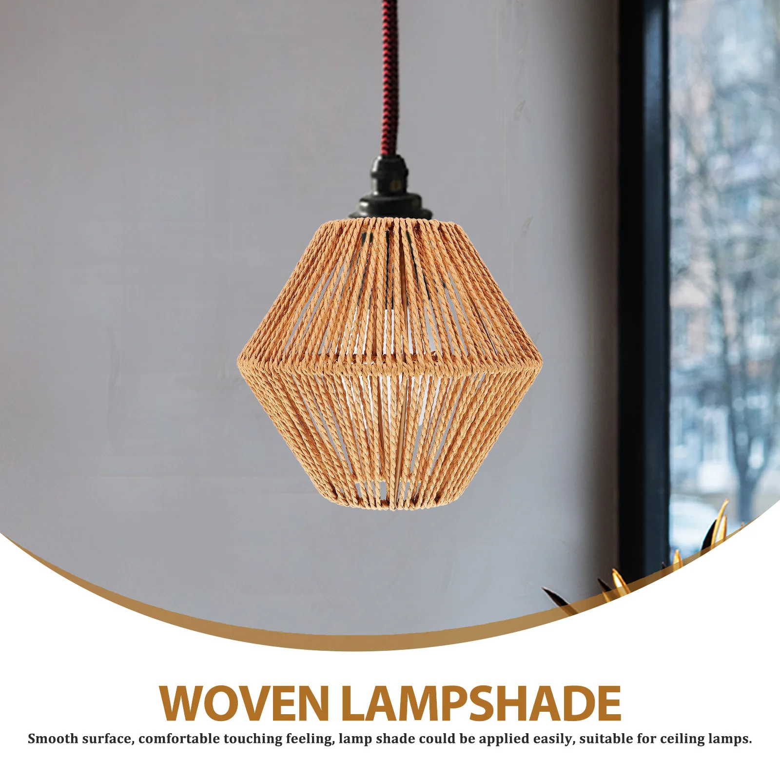 

Woven Lamp Shade Handmade Cotton Rope Metal Small Replacement For Pendant Hanging Ceiling Lamp Decorative Light Cover