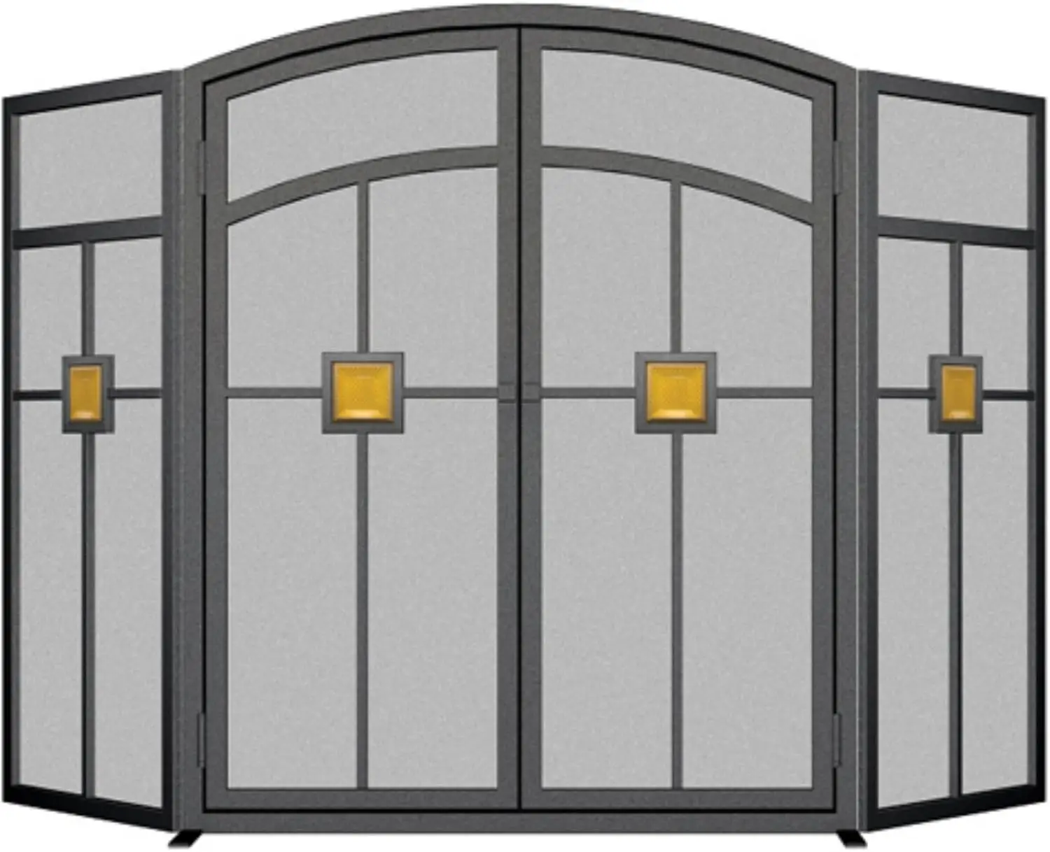 

Products 15137 3-Panel Mission Fireplace Screen,Black