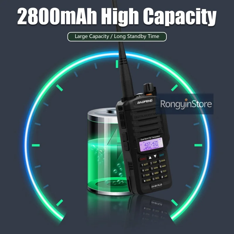 Baofeng UV-9R Plus IP67 Waterproof Walkie Talkie for Adults VHF/UHF Transceiver Long Range Rechargeable Handheld Two Way Radios