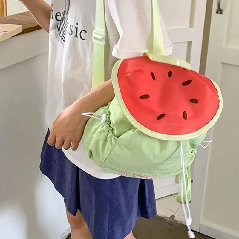 Ladies' Kawaii Backpack Japanese Fruit Cartoon Sweet Casual Simple Versatile Preppy Style Large Capacity Portable Schoolbag