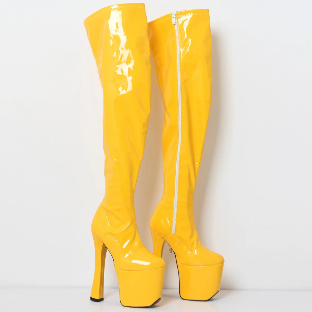 jialuowei Sexy 20cm /8 inch high heel Over the knee Stiefel boots Women 9cm platform thigh high boots plus size 44 45 46