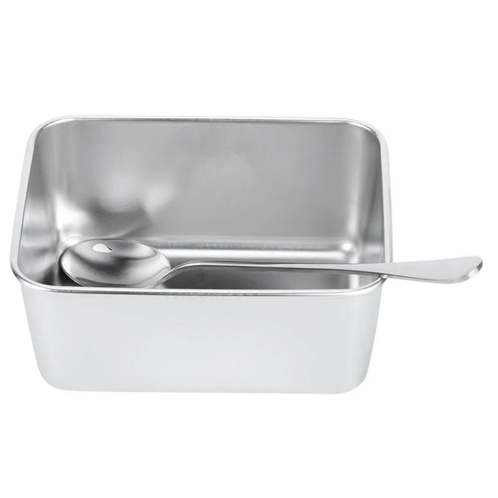6 Grid Compartments Masala Dabba Spice Container Stainless Steel With Lid And Holder Tray Spice Jar Organizer Set With Spoons