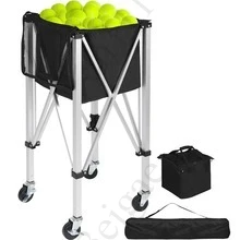 Aluminum Alloy Folding Tennis Ball Cart Portable Mobile Coach Tennis Ball Pick Up Basket Storage Rack