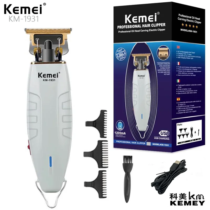 Kemei KM-1931 الكهربائية الشعر المقص Usb تهمة صالون المهنية الشعر المقص maquina دي كورتار cabelo kemei المهنية