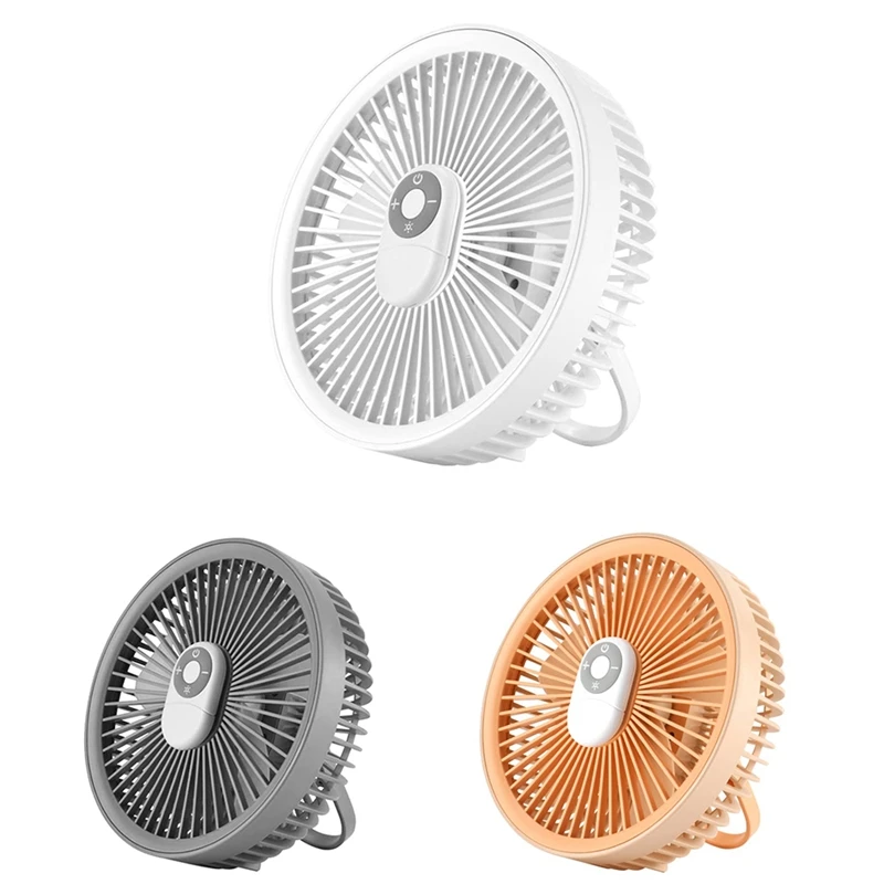 Camping Fan With LED Lantern,4000Mah Outdoor Small Tent Fan,Portable Quiet Desk Fan For Picnic,BBQ,Fishing,Travel