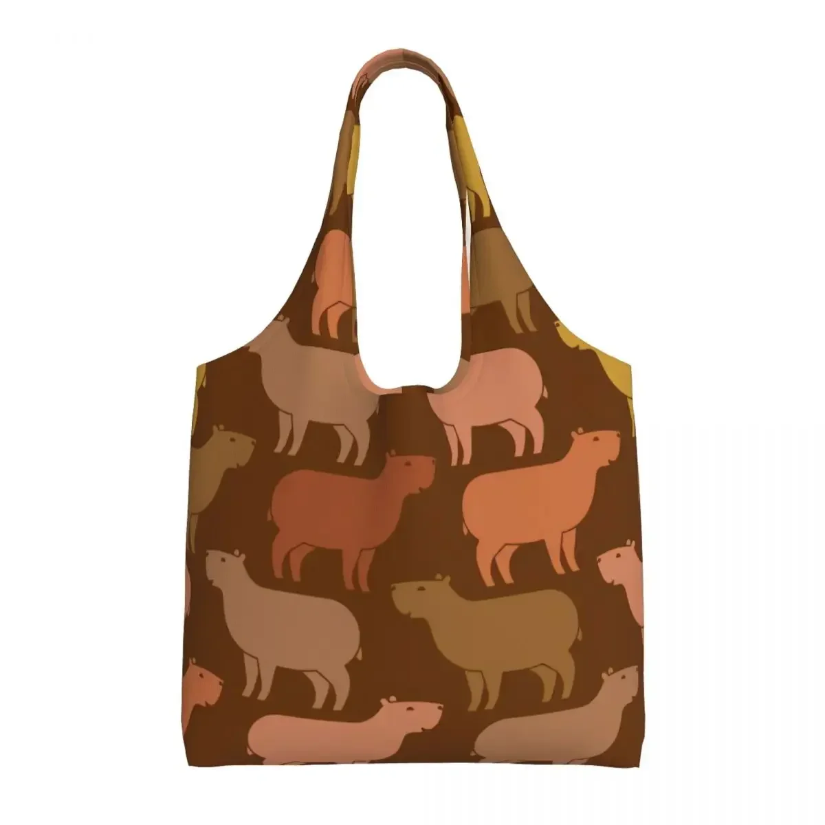 

CapybaraCapybara Pattern Guinea Pig Grocery Shopping Tote Bag Women Cute Canvas Shoulder Shopper Bag Big Capacity Handbags