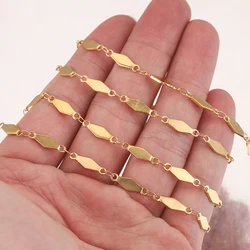 1Meter 4x13mm Gold-Plate Stainless Steel Rhombus Chains for Jewelry Bracelet Anklets DIY Necklace Makings Wholesale