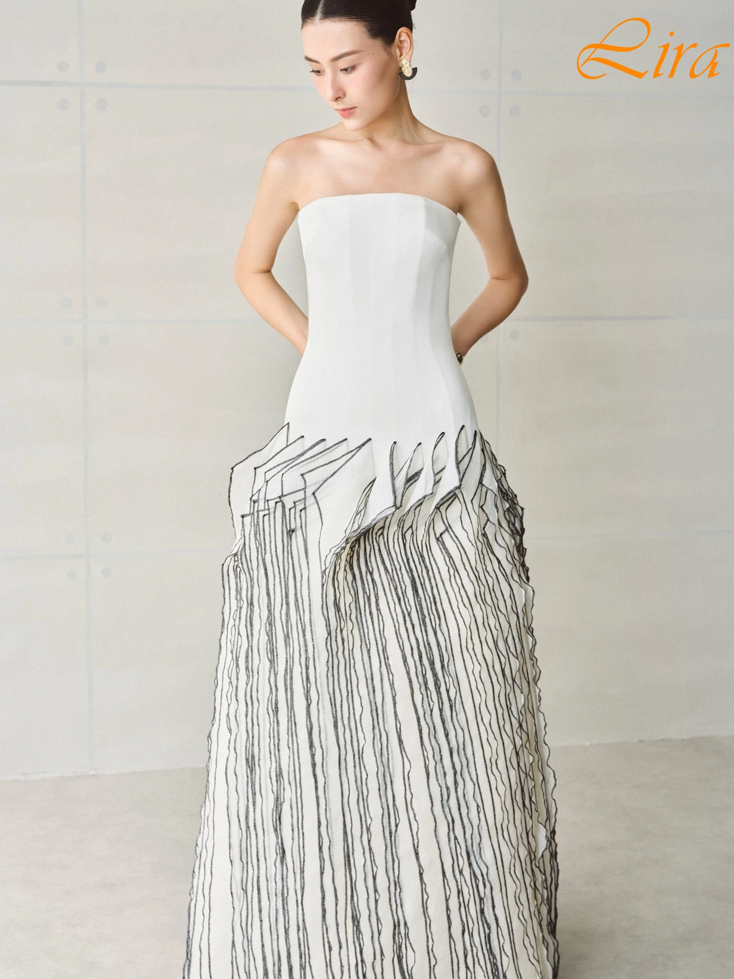 

Customized A-Line Strapless Sleeveless Elegant Evening Dress Delicate Celebrity Gowns Temperament Bespoke Occasion Gowns