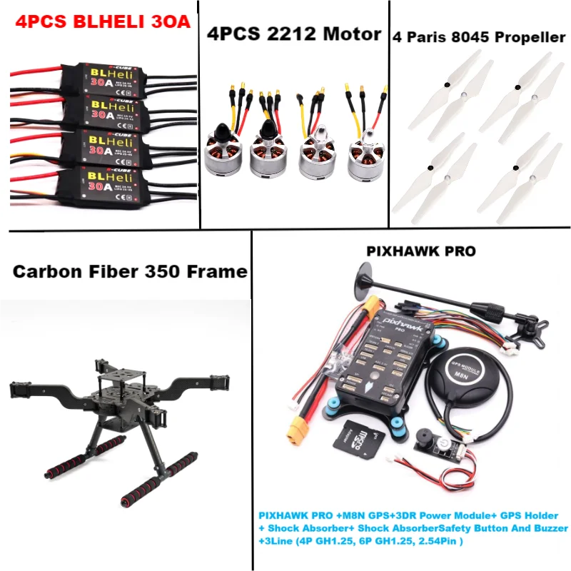 PRO M8N/M9N/M10 Open source new smart drone FLY350 300 380 450MM quadrotor upturned rack BLHELI 30A ESC 2212 motor