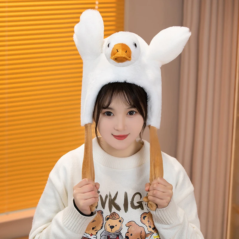 Chapeau chaud animal en peluche avec oreilles mobiles plonger oyantes pour enfants, chapeaux LED, casquettes de cosplay drôles, cadeaux de fête, charmant, mignon, nouveau, haute qualité, 1PC, 100%