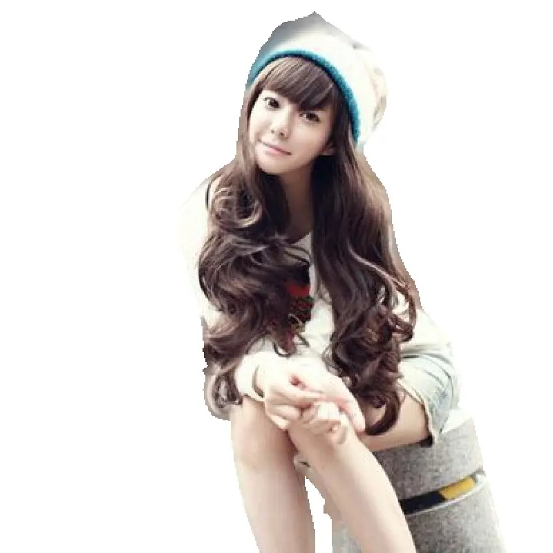 

Dark Brown Wig Fei-Show Synthetic Heat Resistant Fiber Long Wavy Inclined Bangs Hair Female Women Costume Cosplay Hairpiece