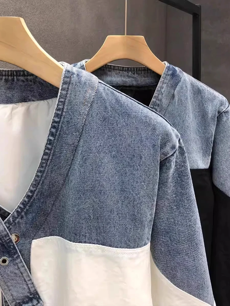 

Новинка 2025, мужская повседневная универсальная куртка с воротником-стойкой, весна-осень, удобная посадка, джинсовая одежда из смеси хлопка и полиэстера на пуговицах...