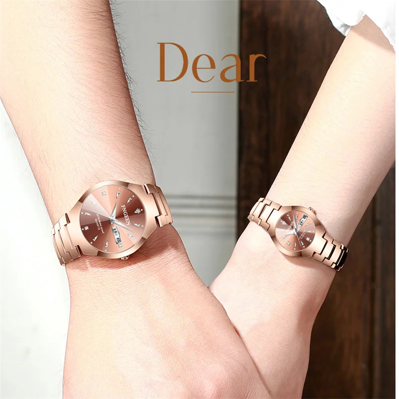 BINBOND 5808 Korean Version Simple And Fashionable Tungsten Steel Color Watch Waterproof Ultra-Thin Quartz Couple Watch