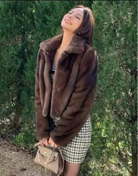 מעיל עור קצר של נשים, מעיל עור אמיתי 100%, אופנה חורף חמה