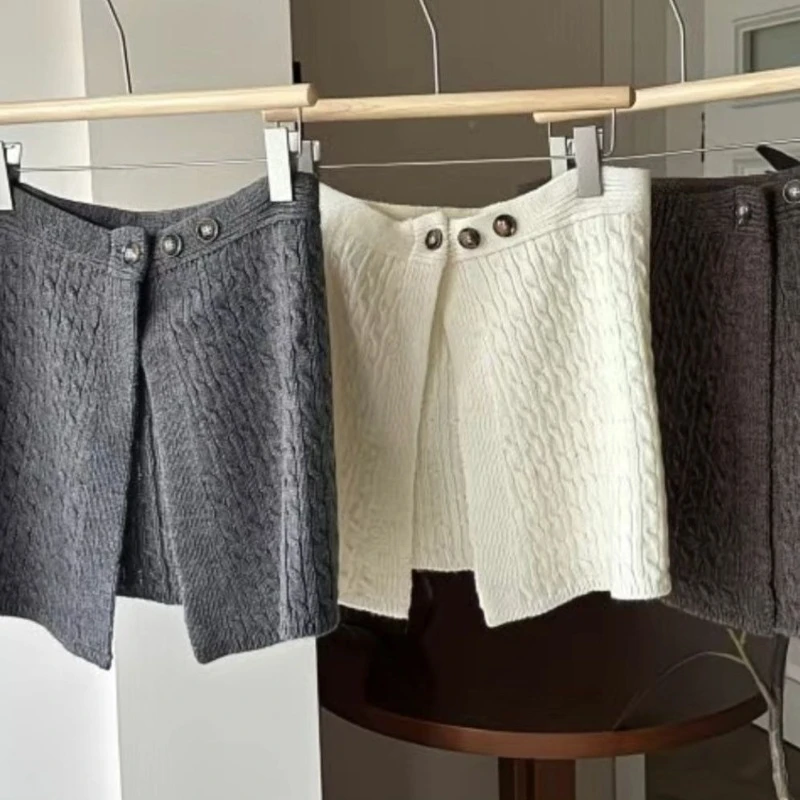 Twist Fart Curtain New Knit Women's Skirt Layering All-match Hong Style Slim Skirt Premium Small Fellow Lazy Skirts