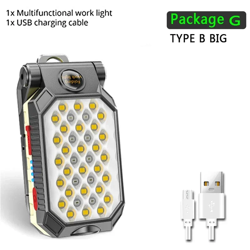 KDULIT 4000 mah Led Arbeit Licht Wiederaufladbare Super Helle COB Taschenlampe Mit Magnetische Tragbare Outdoor Camping Laterne Notfall Lampe 7