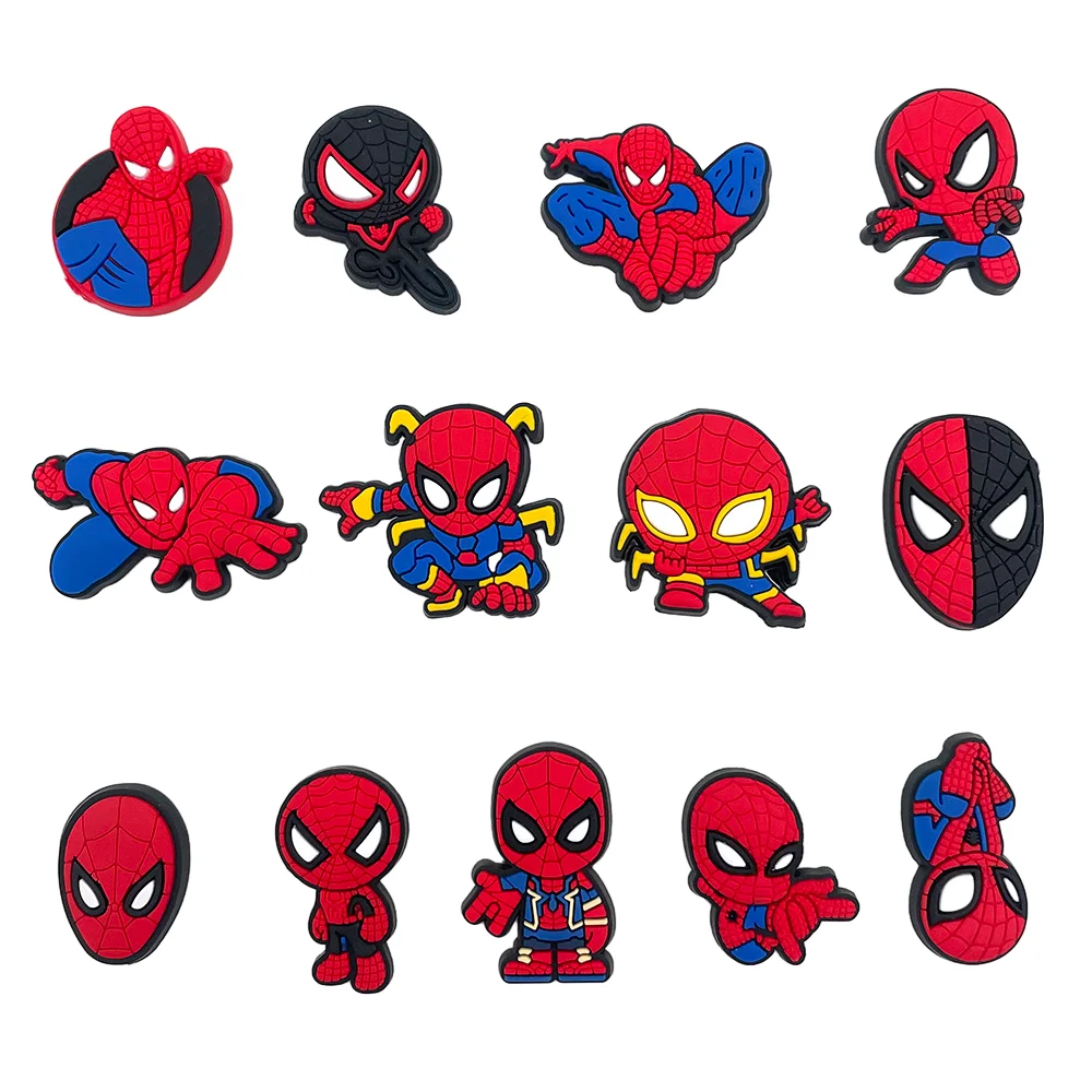 MINISO 1pcs handsome Marvel Spider Man shoe Charms clogs Aceessories for Sandals pins Decorate girls kid Gifts image 2